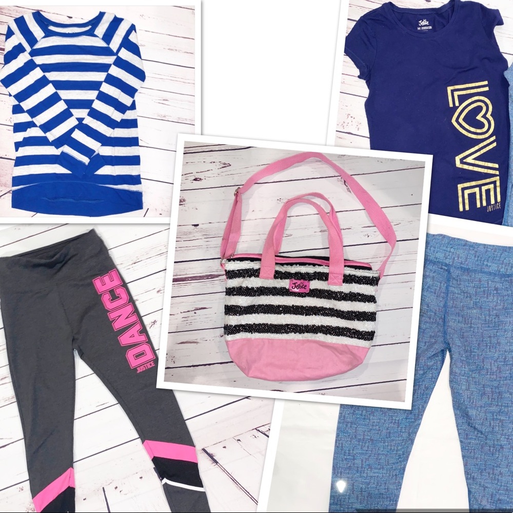 Girls Size 14/16 Ivivva Justice Pants Bag Tops
